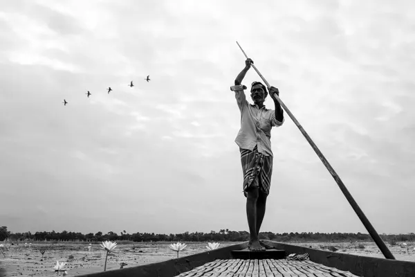 Boatman's Peaceful Journey by Rajarshi Bhattacharjee