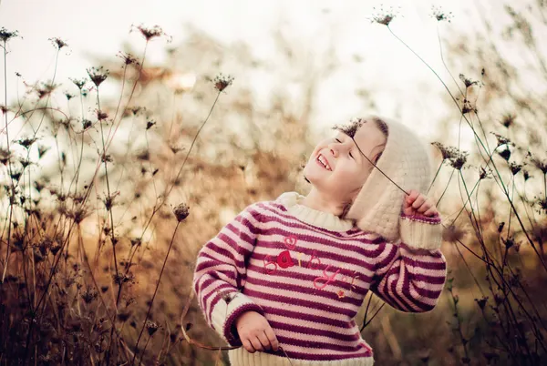Happy Girl in Autumn Field by Svetlana Bekyarova