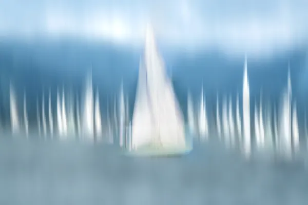 Abstract Blue Sailboats by Anette Ohlendorf