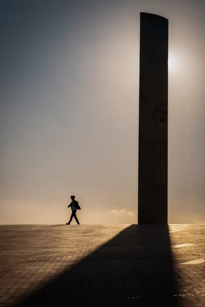Solitary Figure Golden Light by Rudy Mareel