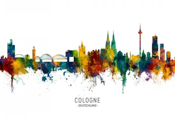 Vibrant Cologne Cityscape by Michael Tompsett