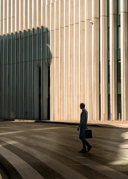 Man Walking Modern Shadows by Rudy Mareel
