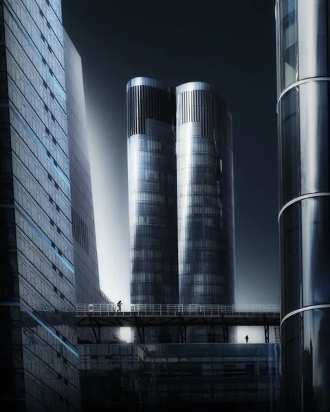 Skyscrapers And Skybridge by Dani Otero Sobrino