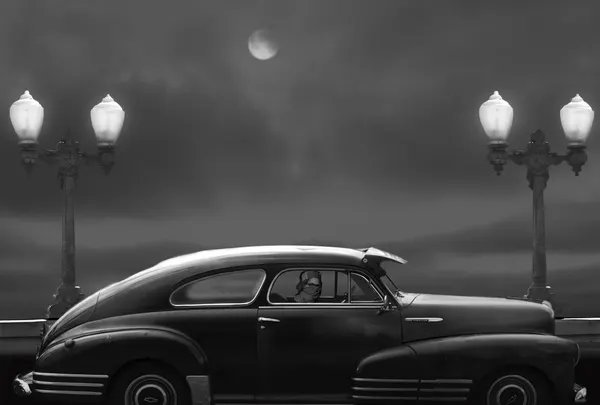 Moonlit Classic Ride by LARRY BUTTERWORTH