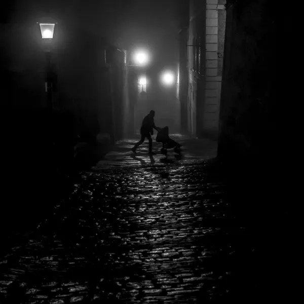 Foggy Night Stroll by Luca Domenichi