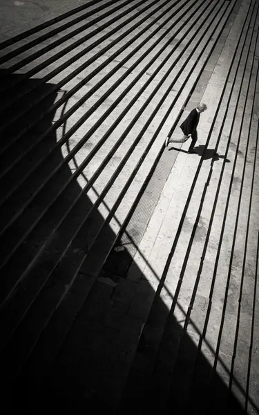 Man Descending Geometric Steps by Selaru Ovidiu