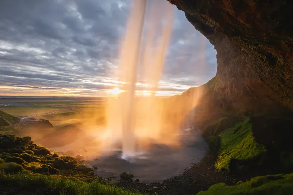 Misty Sunlit Waterfall by Lazar Ioan Ovidiu