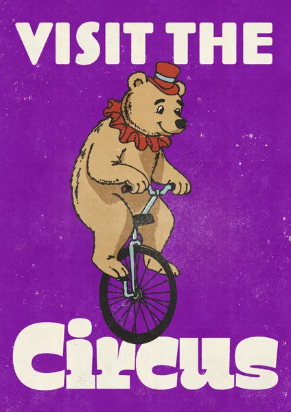 Circus Bear on Unicycle by Nicholas