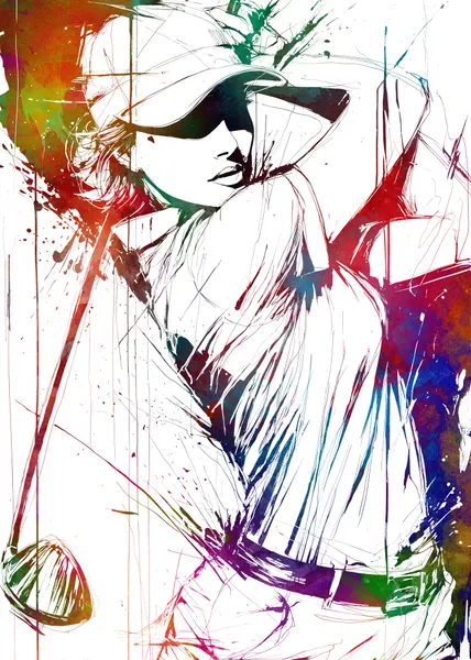 Colorful Golf Swing by Justyna Jaszke