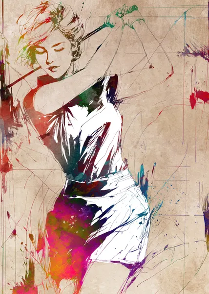 Colorful Golf Swing by Justyna Jaszke