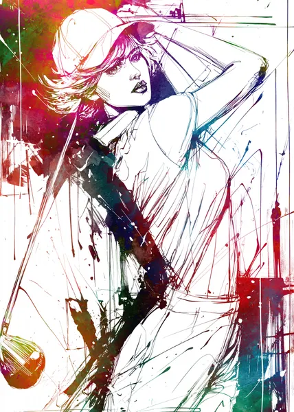 Vibrant Golf Woman by Justyna Jaszke