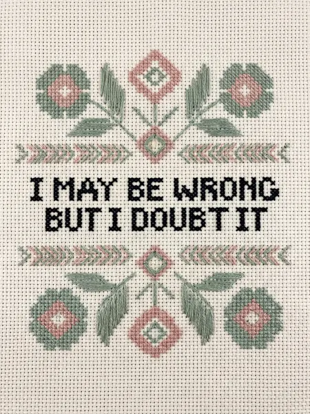 Witty Cross Stitch Quote by Andreas Magnusson