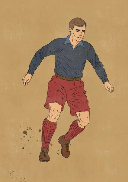 Vintage Soccer Player by Nicholas