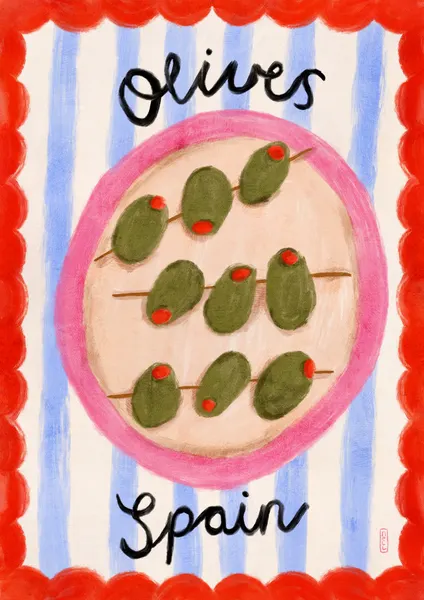 Spanish Olives Plate by Dirkie Nell