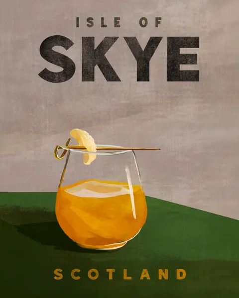 Isle Of Skye Scotland Scotch Cocktail Travel Poster by The Whiskey Ginger