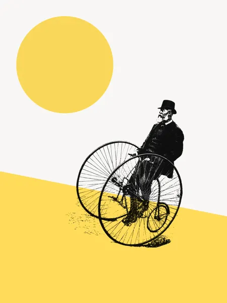 Dapper Cyclist Yellow by Marja van den Hurk