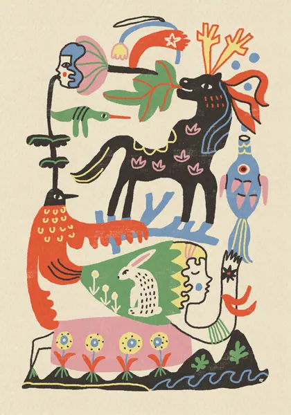 Enchanted Folk Art Gathering by Raipa Studio