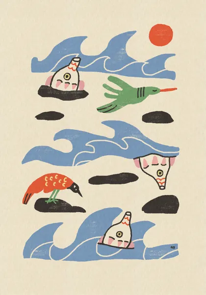 Whimsical Ocean Creatures by Raipa Studio