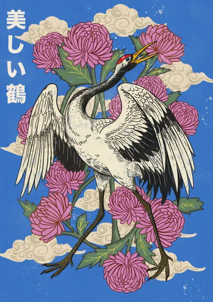 Elegant Japanese Crane Blooms by Nicholas