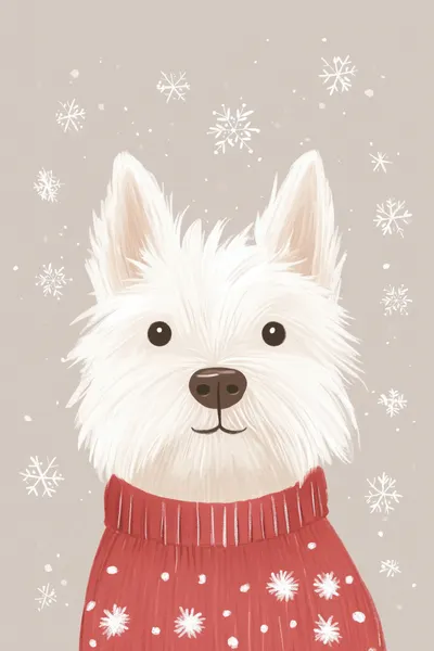 Cute Winter Dog by Mathieu