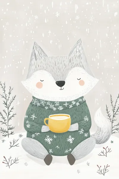 Cozy Winter Fox by Mathieu
