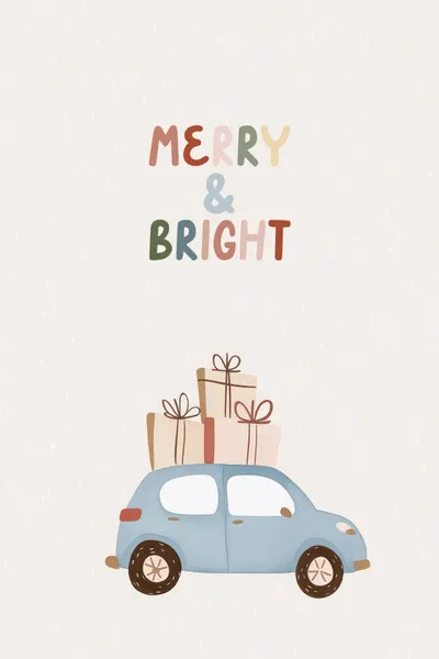 Merry Bright Christmas Car by Mathieu