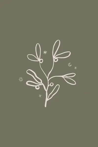 Mistletoe Celestial Line Art by Karen Menzenbach
