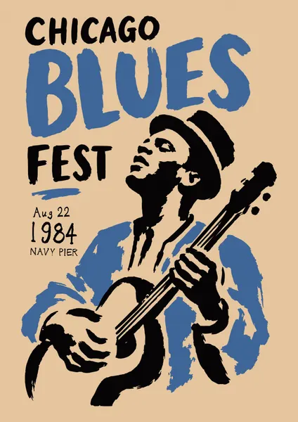 Chicago Blues Guitarist 1984 by Patryk Krygowski