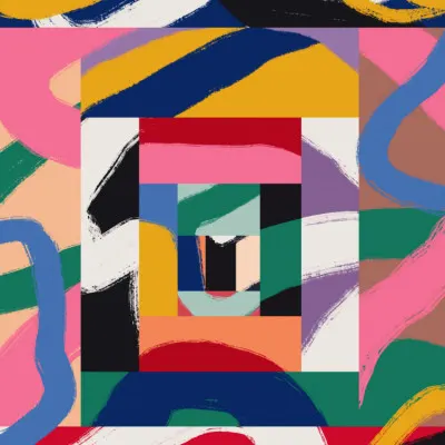 Vibrant Geometric Abstract, wall art by Little Dean