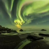 Northern Lights Coastal Display, wall art by Jan Šmíd Master QEP