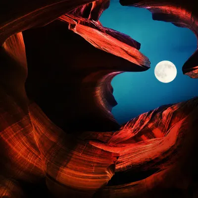 Slot Canyon Moonlight, wall art by hardibudi