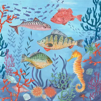 Ocean life, wall art by Caroline Bonne Müller