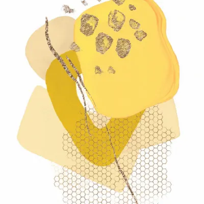 Abstract Yellow Shimmer, wall art by Sally Ann Moss