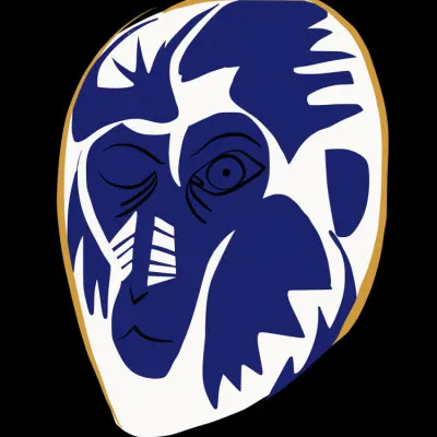 Modern Blue Face, wall art by Little Dean