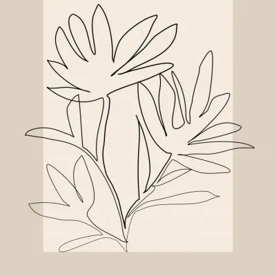 Botanical Line Drawing, wall art by Elena Ristova