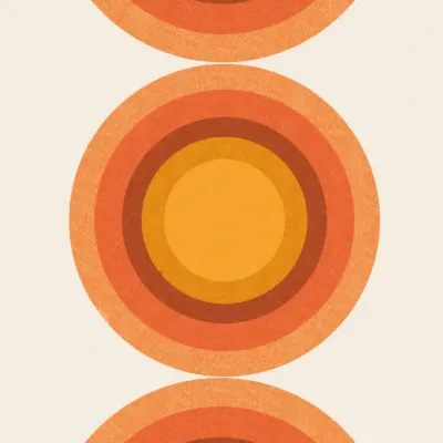 Retro Sun Circles, wall art by THE MIUUS STUDIO