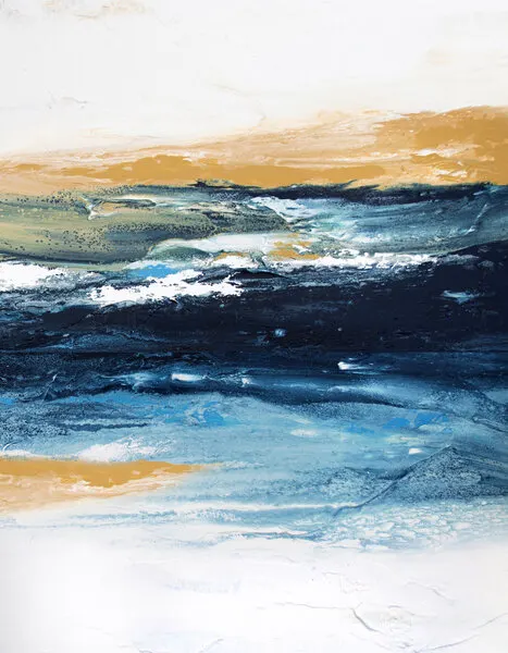 Deep Blue Ocean Gold, wall art by Alyson Storms