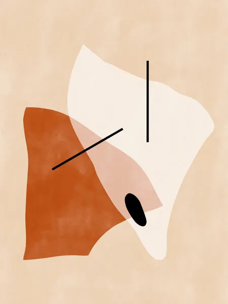 Warm Organic Shapes, wall art by Elena Ristova