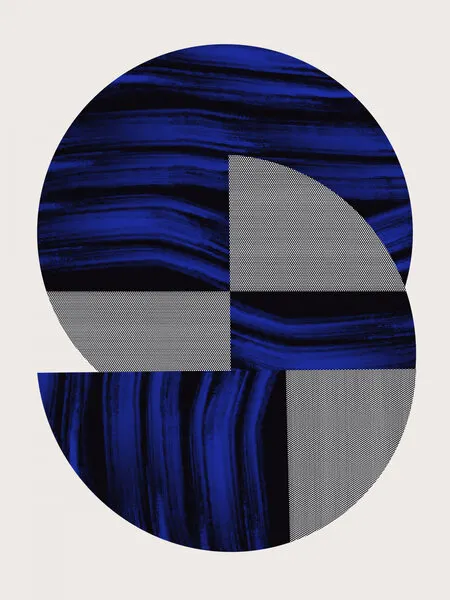 Dynamic Geometric Blue, wall art by Little Dean