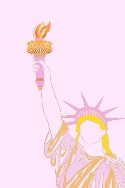 Pink Lady Liberty, wall art by Vibrant Vacationer (Audra)