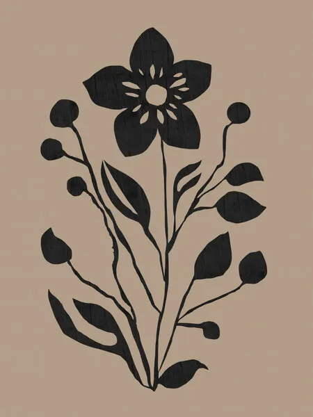 Black Botanical Silhouette, wall art by cartissi