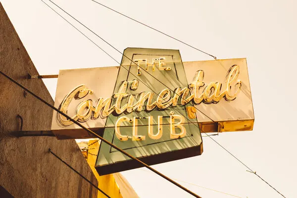 Vintage Club Neon Sign, wall art by Bethany Young