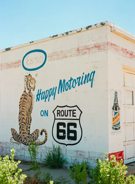Happy Motoring Route 66, wall art by Bethany Young