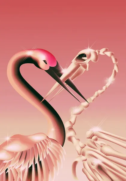 Eternal Crane Love, wall art by Paulina Almira