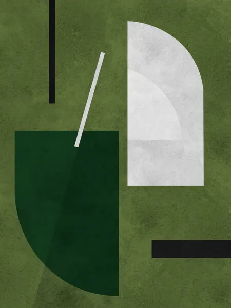 Green Geometric Composition, wall art by Vitor Costa