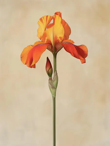 Vibrant Orange Iris, wall art by Bilge Paksoylu