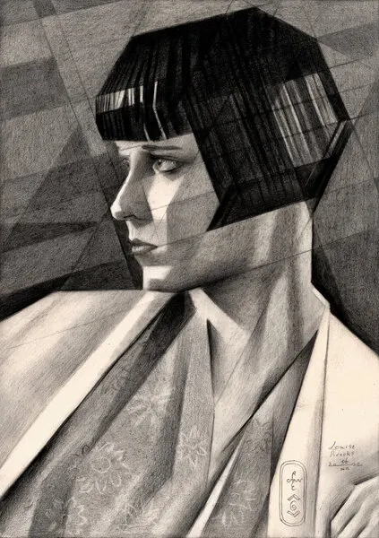 Pensive Deco Portrait, wall art by Corné Akkers