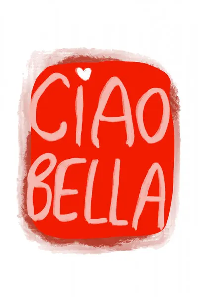 Handwritten Ciao Bella, wall art by casa cartissi
