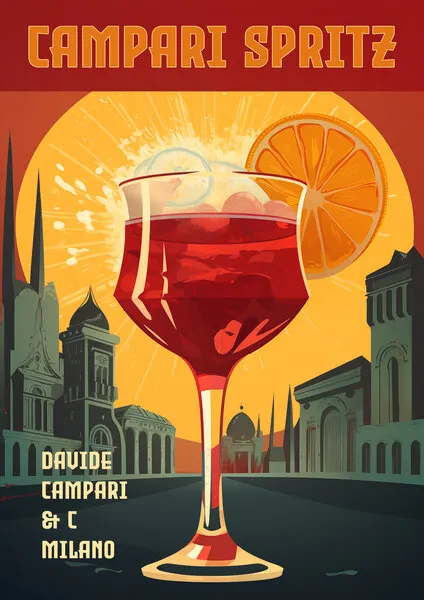 Campari Milan Sunset, wall art by Andreas Magnusson