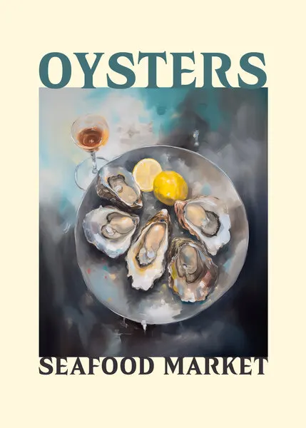 Fresh Oysters with Lemon, wall art by Andreas Magnusson